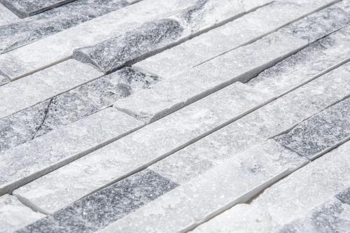Kamień elewacyjny Quartz White&Grey 10×35 – biało-szary kwarcyt