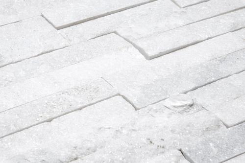 Kamień elewacyjny Quartz Biały 10×35 – jasny kwarcyt