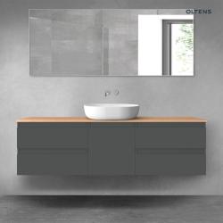 Oltens Vernal zestaw mebli łazienkowych 160 cm z blatem grafit mat/dąb 68403400
