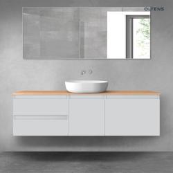 Oltens Vernal zestaw mebli łazienkowych 160 cm z blatem szary mat/dąb 68411700