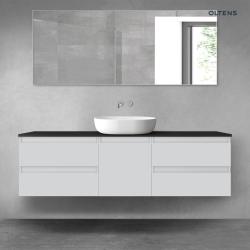 Oltens Vernal zestaw mebli łazienkowych 160 cm z blatem szary mat/czarny mat 68402700