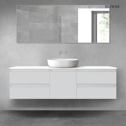 Oltens Vernal zestaw mebli łazienkowych 160 cm z blatem szary mat/biały połysk 68401400