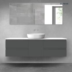 Oltens Vernal zestaw mebli łazienkowych 160 cm z blatem grafit mat/biały połysk 68401000