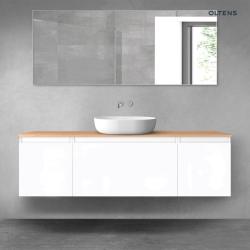 Oltens Vernal zestaw mebli łazienkowych 160 cm z blatem biały połysk/dąb 68448000