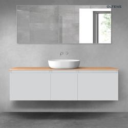 Oltens Vernal zestaw mebli łazienkowych 160 cm z blatem szary mat/dąb 68419700