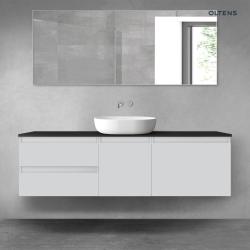 Oltens Vernal zestaw mebli łazienkowych 160 cm z blatem szary mat/czarny mat 68410700