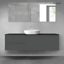 Oltens Vernal zestaw mebli łazienkowych 160 cm z blatem grafit mat/czarny mat 68410400