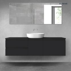 Oltens Vernal zestaw mebli łazienkowych 160 cm z blatem czarny mat 68407300