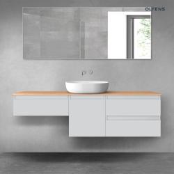 Oltens Vernal zestaw mebli łazienkowych 160 cm z blatem szary mat/dąb 68426700