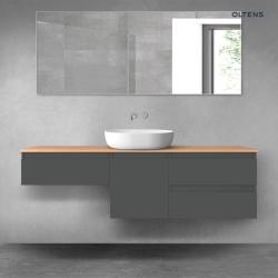 Oltens Vernal zestaw mebli łazienkowych 160 cm z blatem grafit mat/dąb 68426400