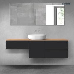 Oltens Vernal zestaw mebli łazienkowych 160 cm z blatem czarny mat/dąb 68426300