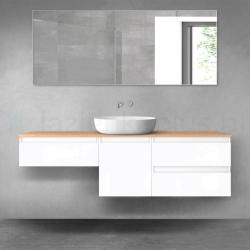 Oltens Vernal zestaw mebli łazienkowych 160 cm z blatem biały połysk/dąb 68426000