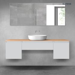 Oltens Vernal zestaw mebli łazienkowych 160 cm z blatem szary mat/dąb 68391700