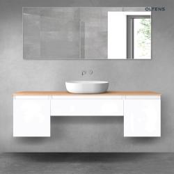 Oltens Vernal zestaw mebli łazienkowych 160 cm z blatem biały połysk/dąb 68391000