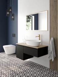 Oltens Vernal zestaw mebli łazienkowych 160 cm z blatem czarny mat 68476300