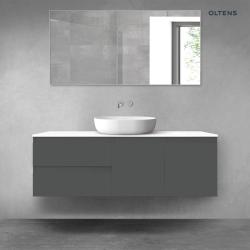 Oltens Vernal zestaw mebli łazienkowych 140 cm z blatem grafit mat/biały połysk 68275400