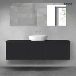 Oltens Vernal zestaw mebli łazienkowych 160 cm z blatem czarny mat 68416300