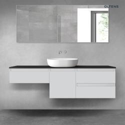 Oltens Vernal zestaw mebli łazienkowych 160 cm z blatem szary mat/czarny mat 68425700