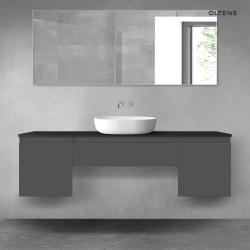 Oltens Vernal zestaw mebli łazienkowych 160 cm z blatem grafit mat/czarny mat 68396400
