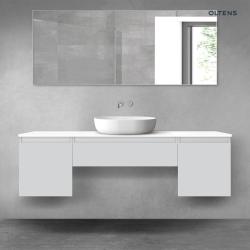 Oltens Vernal zestaw mebli łazienkowych 160 cm z blatem szary mat/biały połysk 68395700