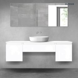 Oltens Vernal zestaw mebli łazienkowych 160 cm z blatem biały połysk 68388000