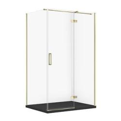 Cersanit Set C590 Kabina City Prawa Złota 120X90X195+Tako Slim Czarny Mat Wir