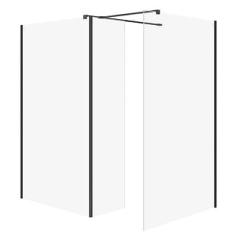 Cersanit Set B803 Walk-In Mille Ścianka Stała Czarny 100X90X30X200 Wir