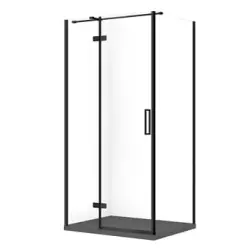 Cersanit Set C573 Kabina City Lewa Czarna 100X80X195+Tako Slim Szary Mat Wir