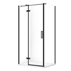 Cersanit Set C571 Kabina City Lewa Czarna 100X80X195+Tako Slim Biały Mat Wir
