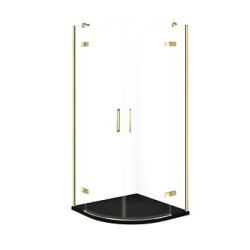 Cersanit Set C623 Kabina City Półokr Złota 90X90X195+Tako Slim Czarny Mat Wir