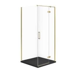 Cersanit Set C556 Kabina City Prawa Złota 90X90X195+Tako Slim Czarny Mat Wir