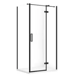 Cersanit Set C568 Kabina City Prawa Czarna 100X80X195+Tako Slim Biały Wir