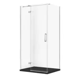 Cersanit Set C607 Kabina City Lewa Chrom 100X80X195+Tako Slim Czarny Mat Wir