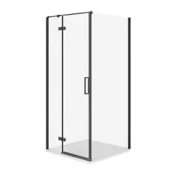 Cersanit Set C526 Kabina City Lewa Czarna 90X90X195+Tako Slim Biały Wir