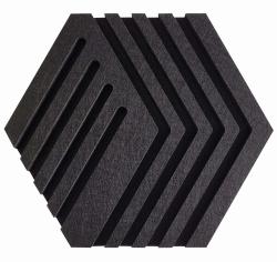 Panel filcowy HEX 3D BLACK 30cm x 26cm x 1,4cm
