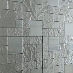 Mozaika Szklana Różne kwadraty - Srebrne 6mm S07