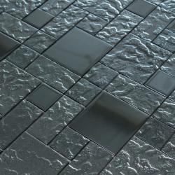 Mozaika Szklana Różne kwadraty - Grafitowe 6mm S09