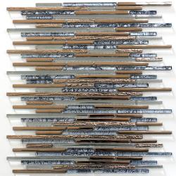 Mozaika Szklana wąskie Kostki złoto-niebieskie S26