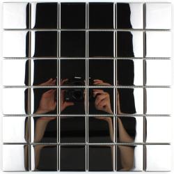 Mozaika Szklana Lustrzana srebrna DUŻE KOSTKI 8mm S15