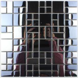 Mozaika Szklana Lustrzana srebrna-grafit MIX 8mm S16