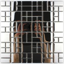 Mozaika Szklana Lustrzana srebrna MIX 8mm S17