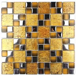 Mozaika Szklana Złoty MIX lustrzany 8mm S35