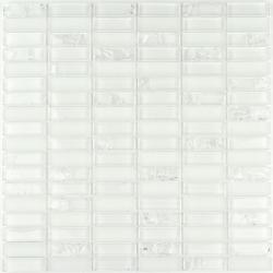 Mozaika Szklana Biała cegiełka kruszona 8mm S57