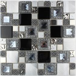 Mozaika Szklana Srebrny MIX "GLAMOUR" 8mm S82