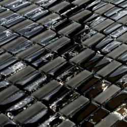 Mozaika Szklana Czarna cegiełka 8mm S93