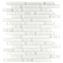 Mozaika Szklana Biała matowa i Kruszona 8mm S104