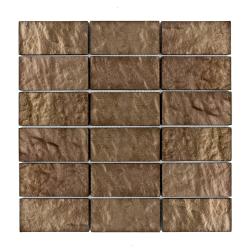 Mozaika Szklana Brązowa, Miedziana cegiełka 8mm S106
