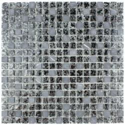 Mozaika Kruszone Czarne Szkło i Kamień SK11