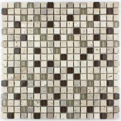 Mozaika Kamienna Beżowa z kostkami szkła K01