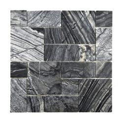 Mozaika Kamienna Czarny Marmur z żyłami K17